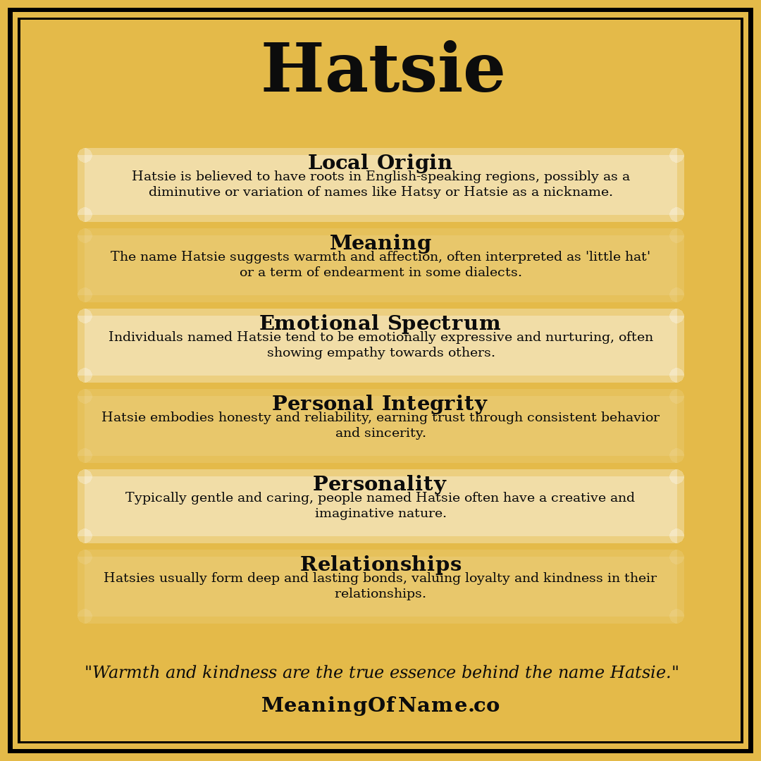 Hatsie name meaning poster
