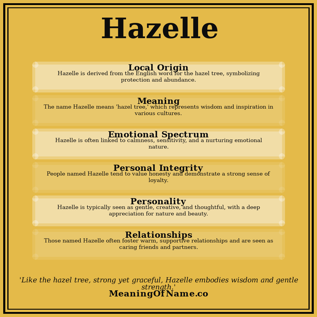 Hazelle name meaning poster