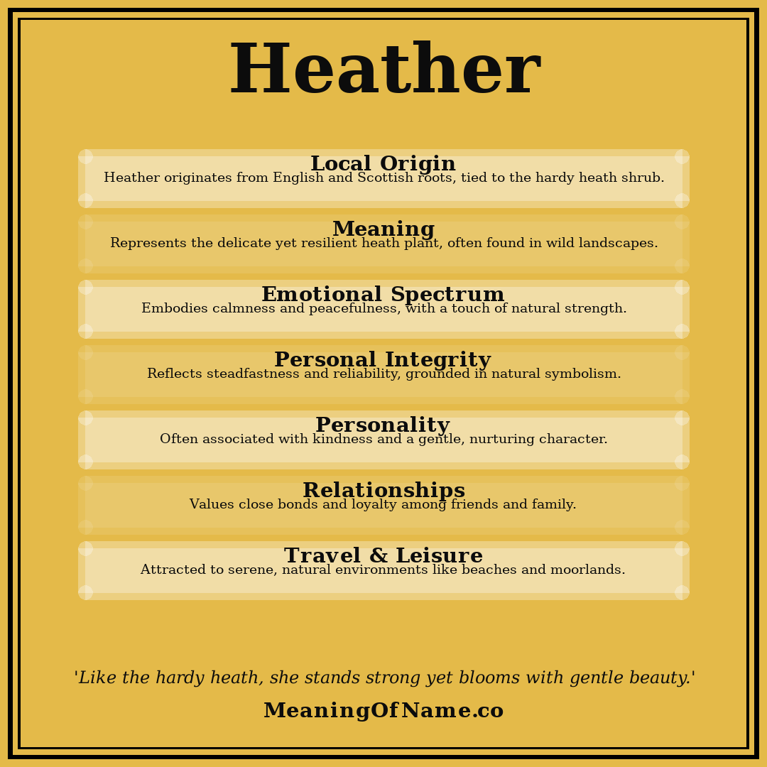 Heather name meaning poster
