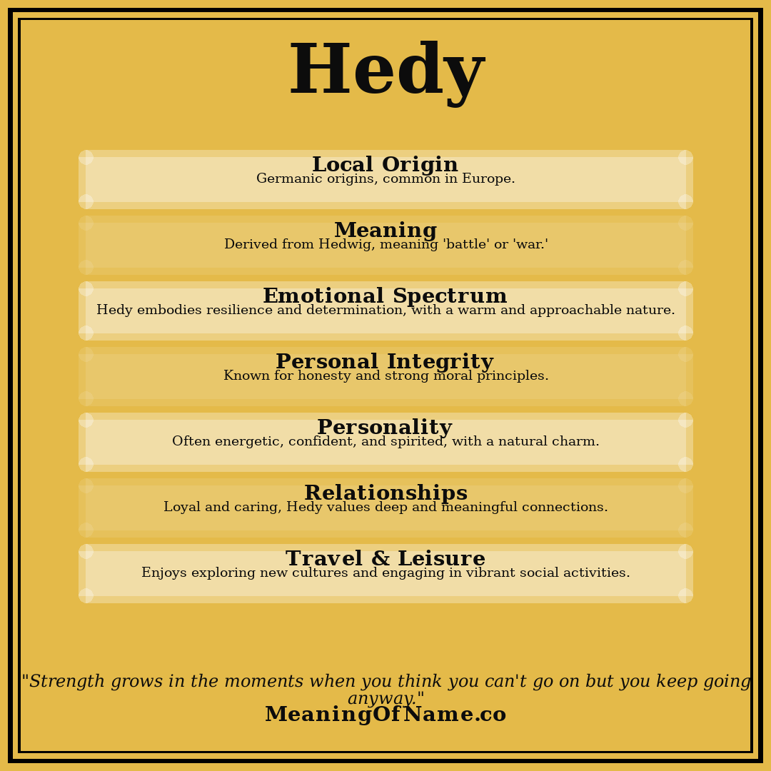 Hedy name meaning poster