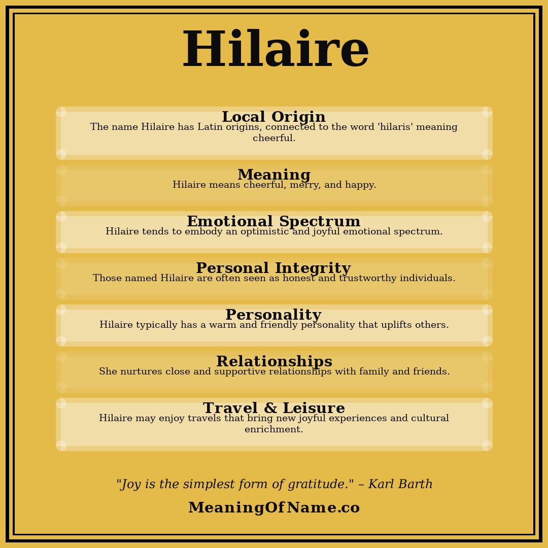 Hilaire name meaning poster