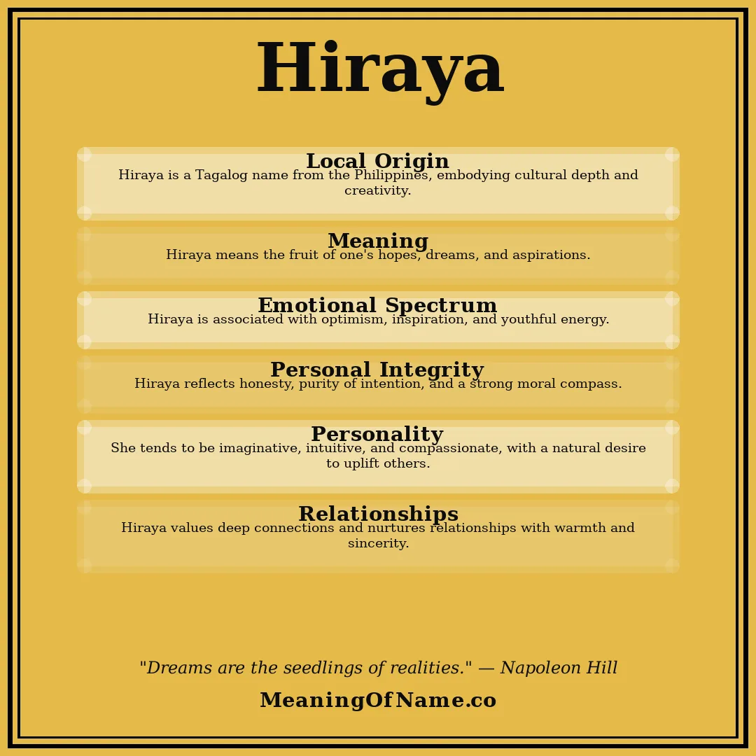 Hiraya name meaning poster
