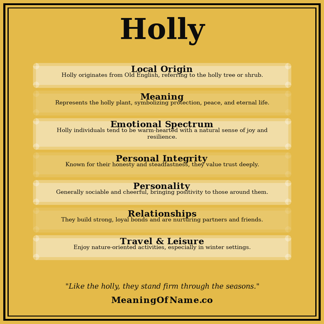 Holly name meaning poster