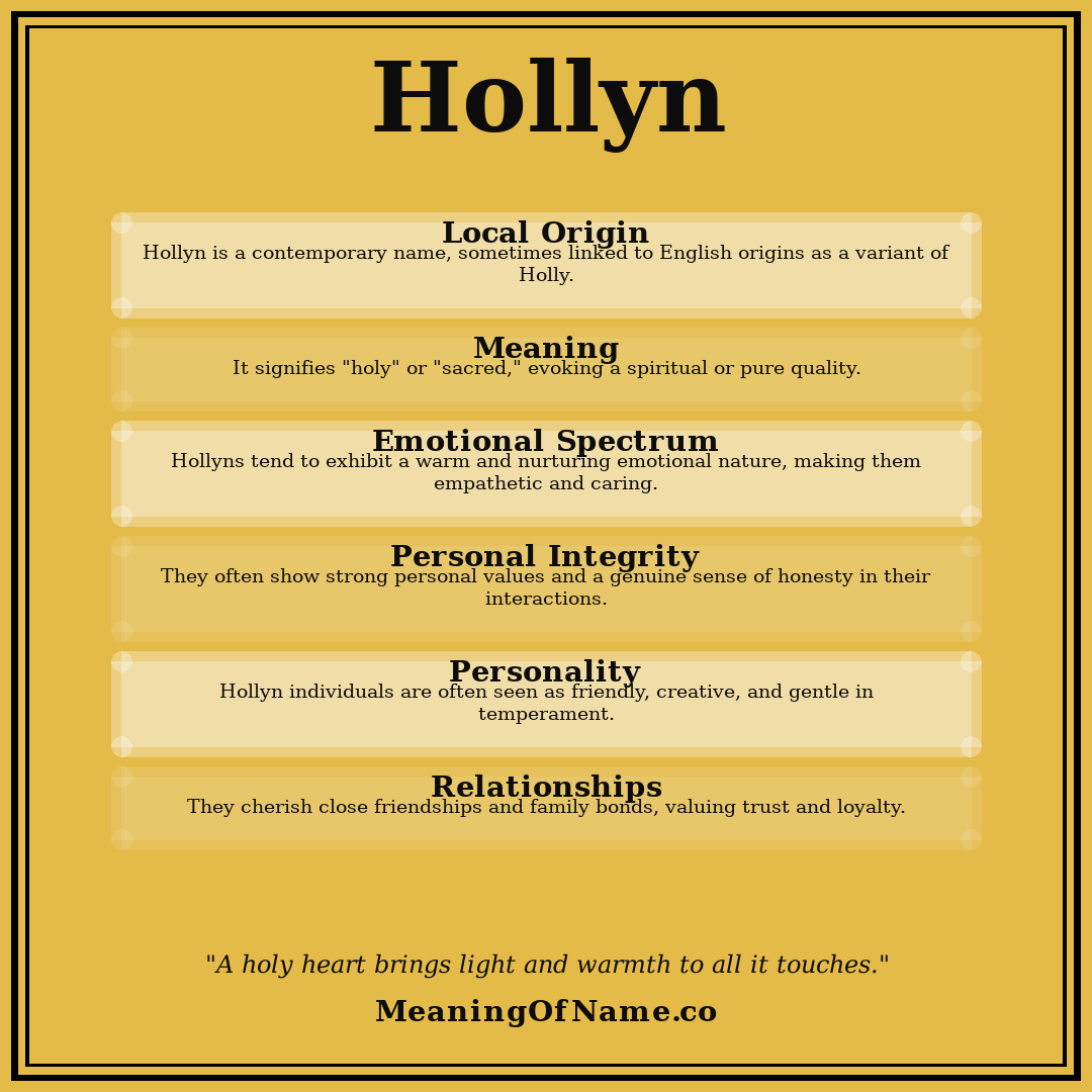 Hollyn name meaning poster