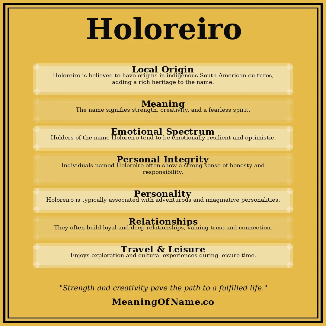 Holoreiro name meaning poster