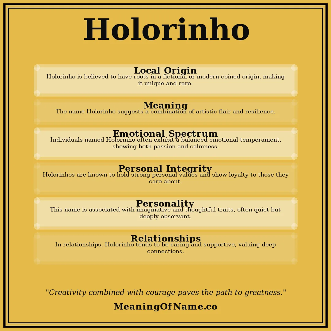 Holorinho name meaning poster