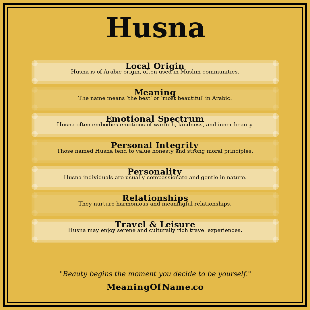 Husna name meaning poster