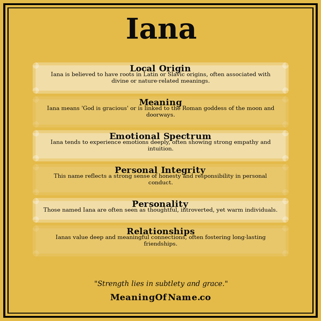 Iana name meaning poster