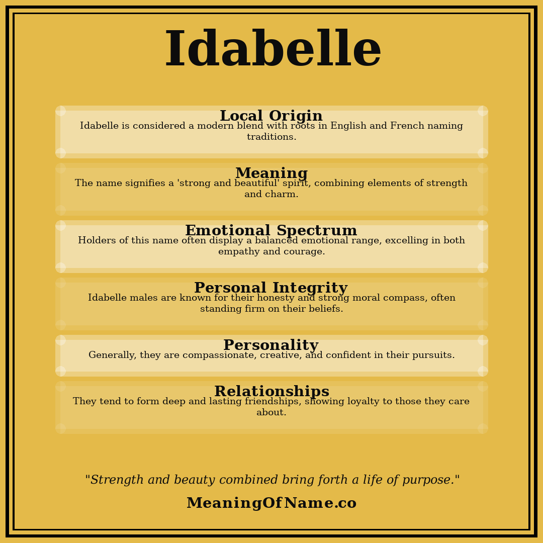 Idabelle name meaning poster