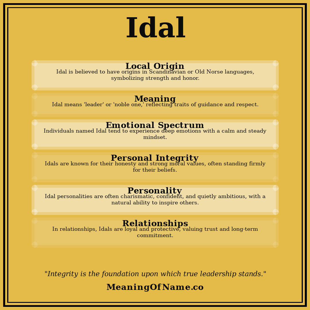 Idal name meaning poster