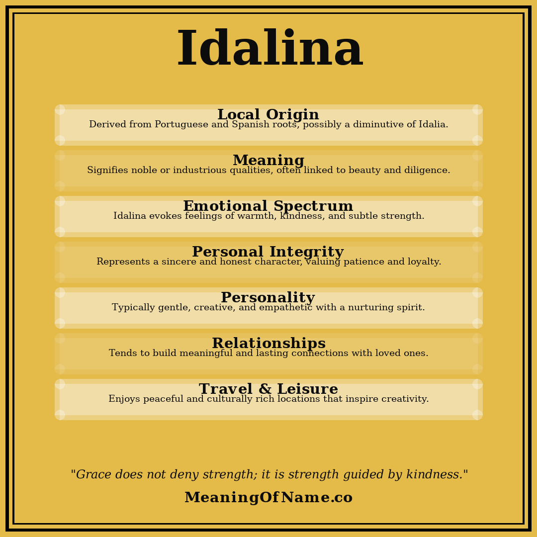 Idalina name meaning poster