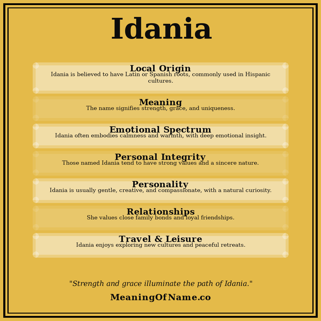 Idania name meaning poster