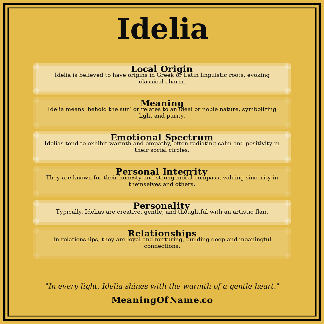 Idelia name meaning poster