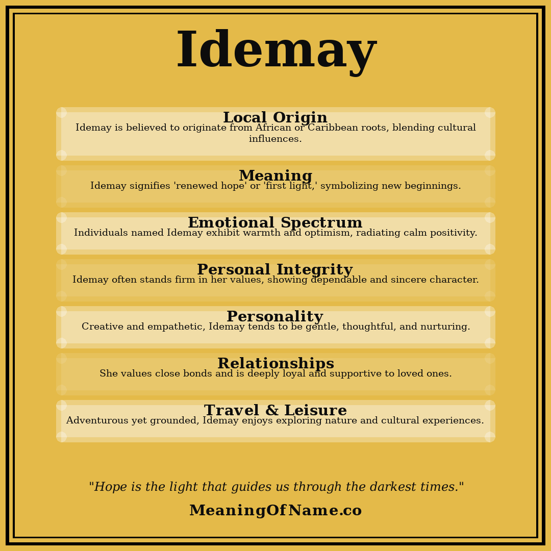 Idemay name meaning poster