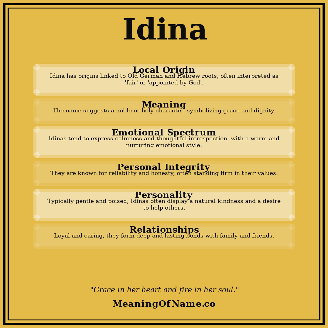 Idina name meaning poster