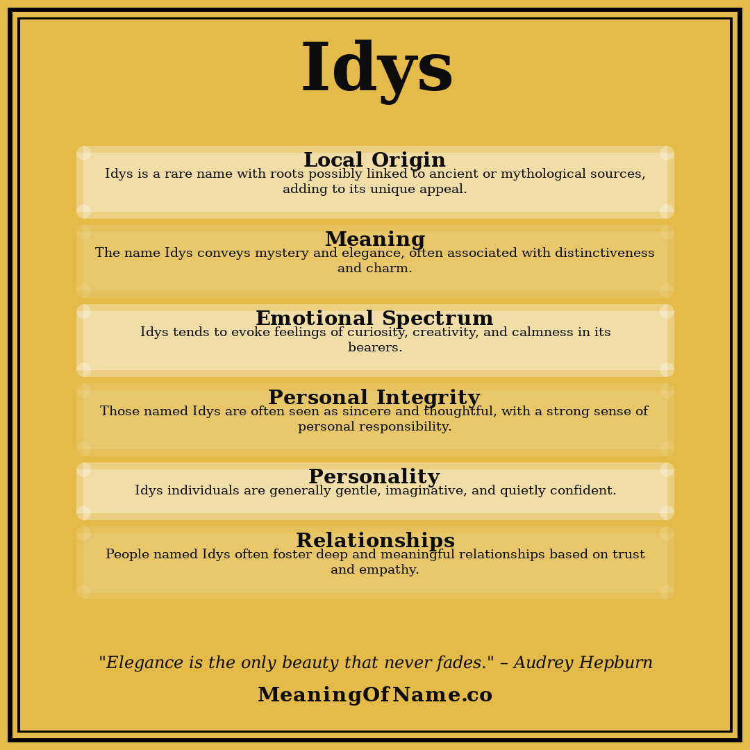 Idys name meaning poster