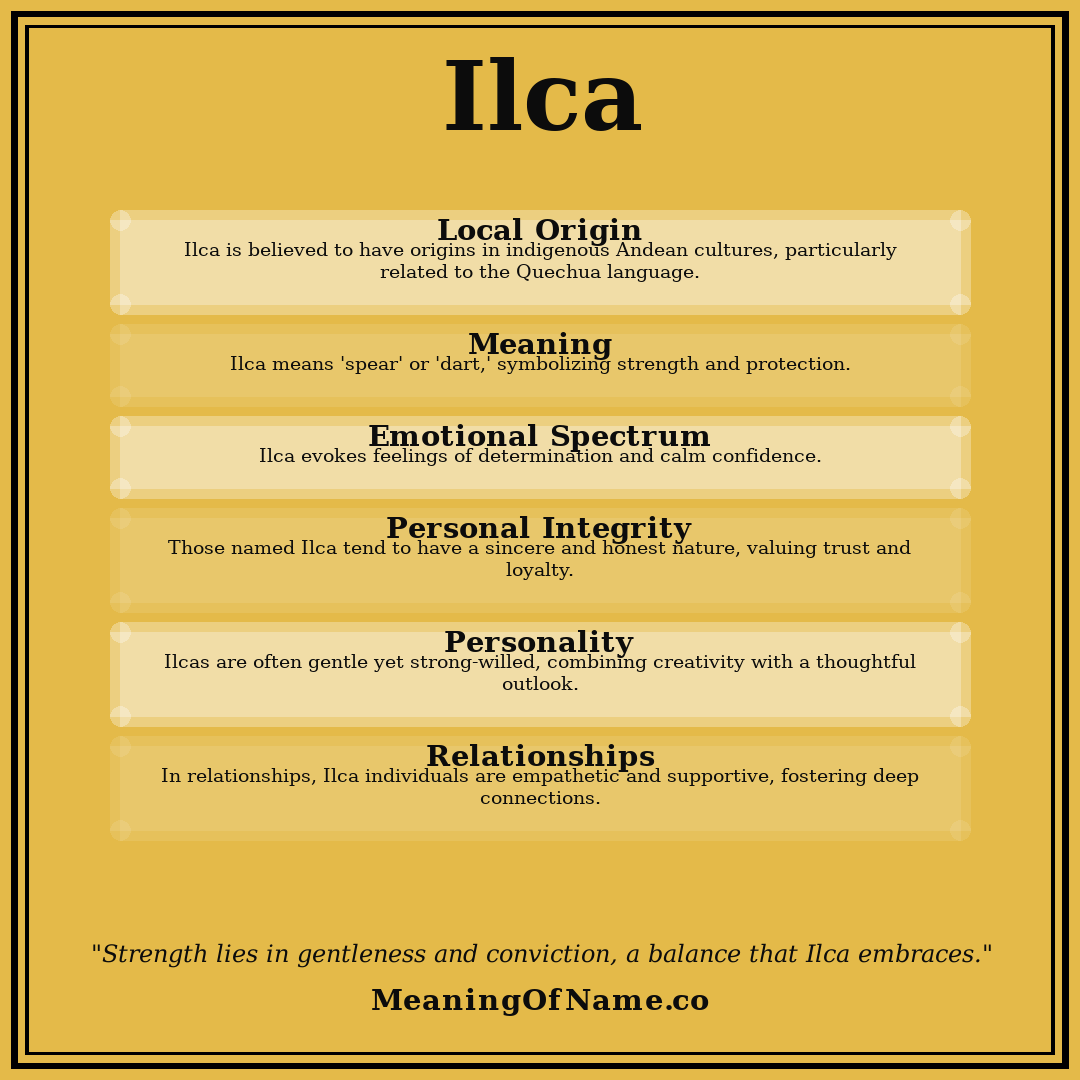 Ilca name meaning poster