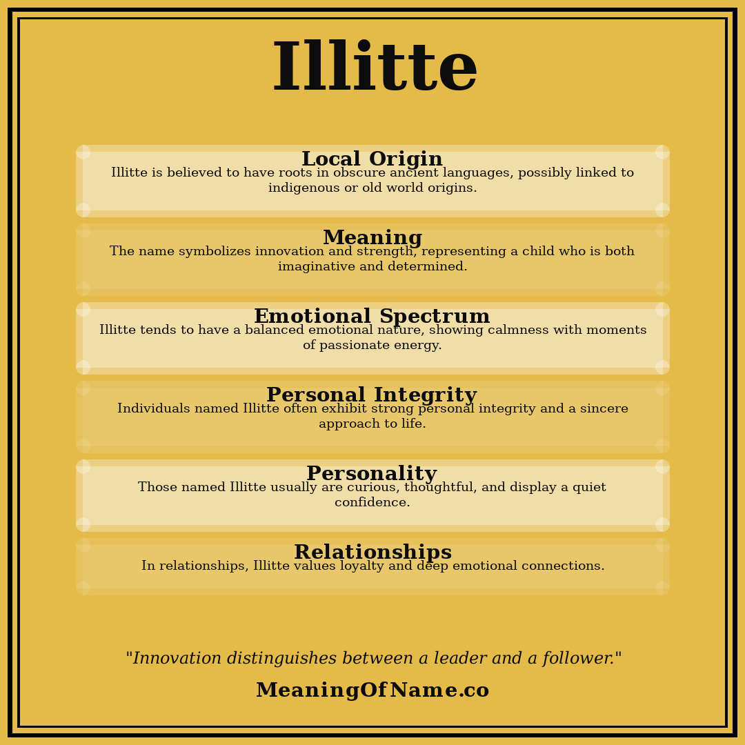 Illitte name meaning poster