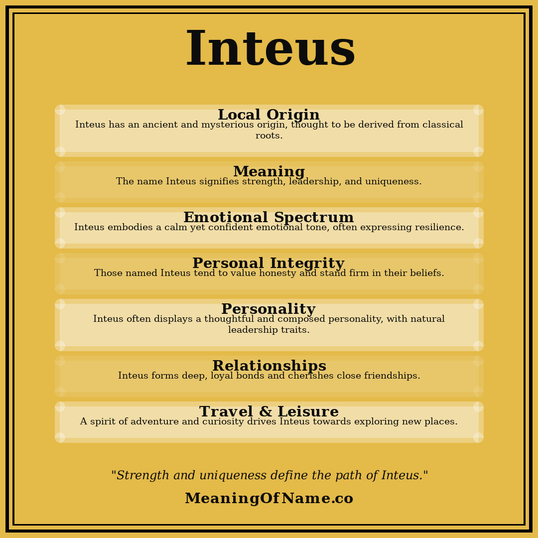 Inteus name meaning poster