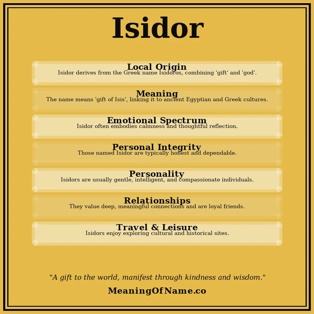 Isidor name meaning poster