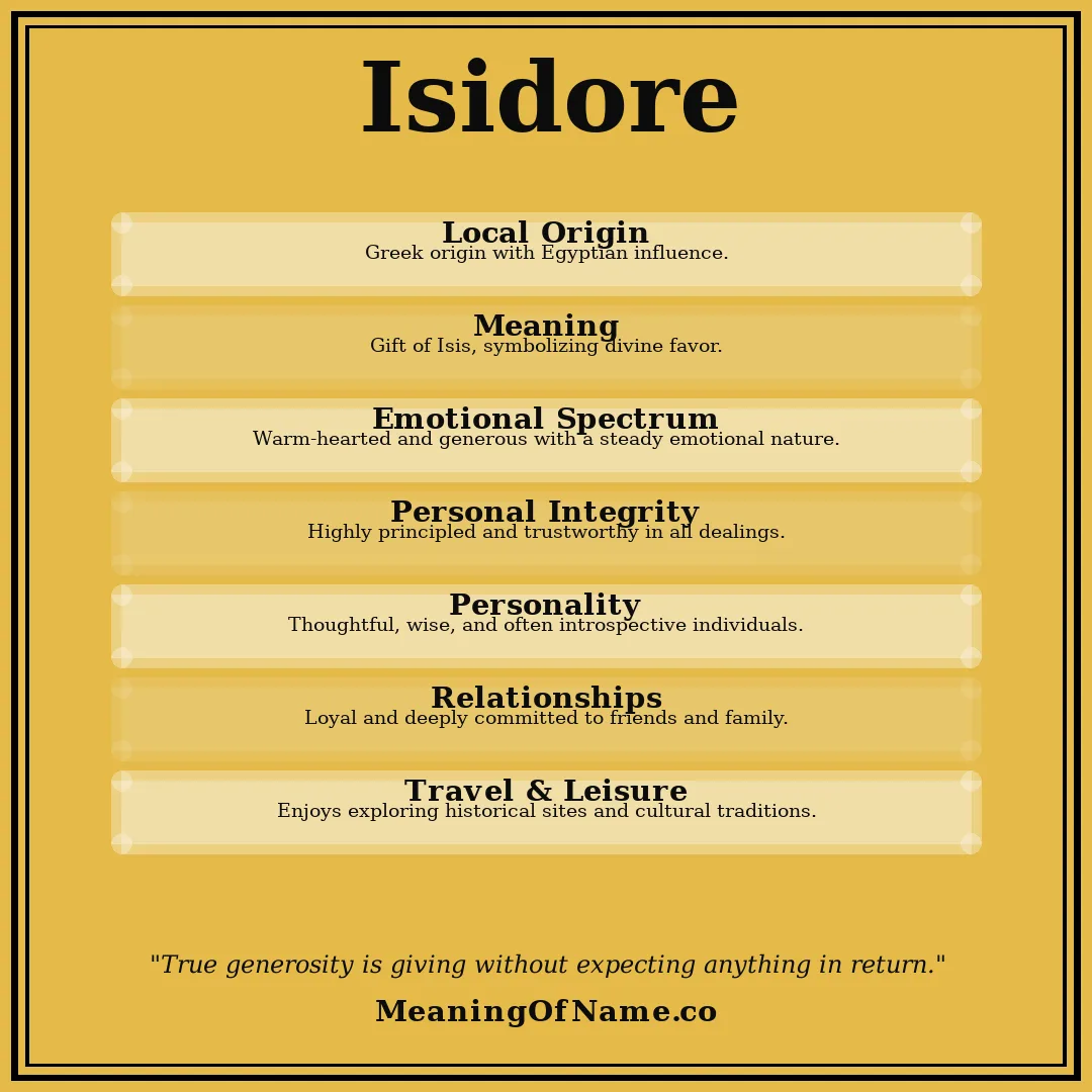 Isidore name meaning poster