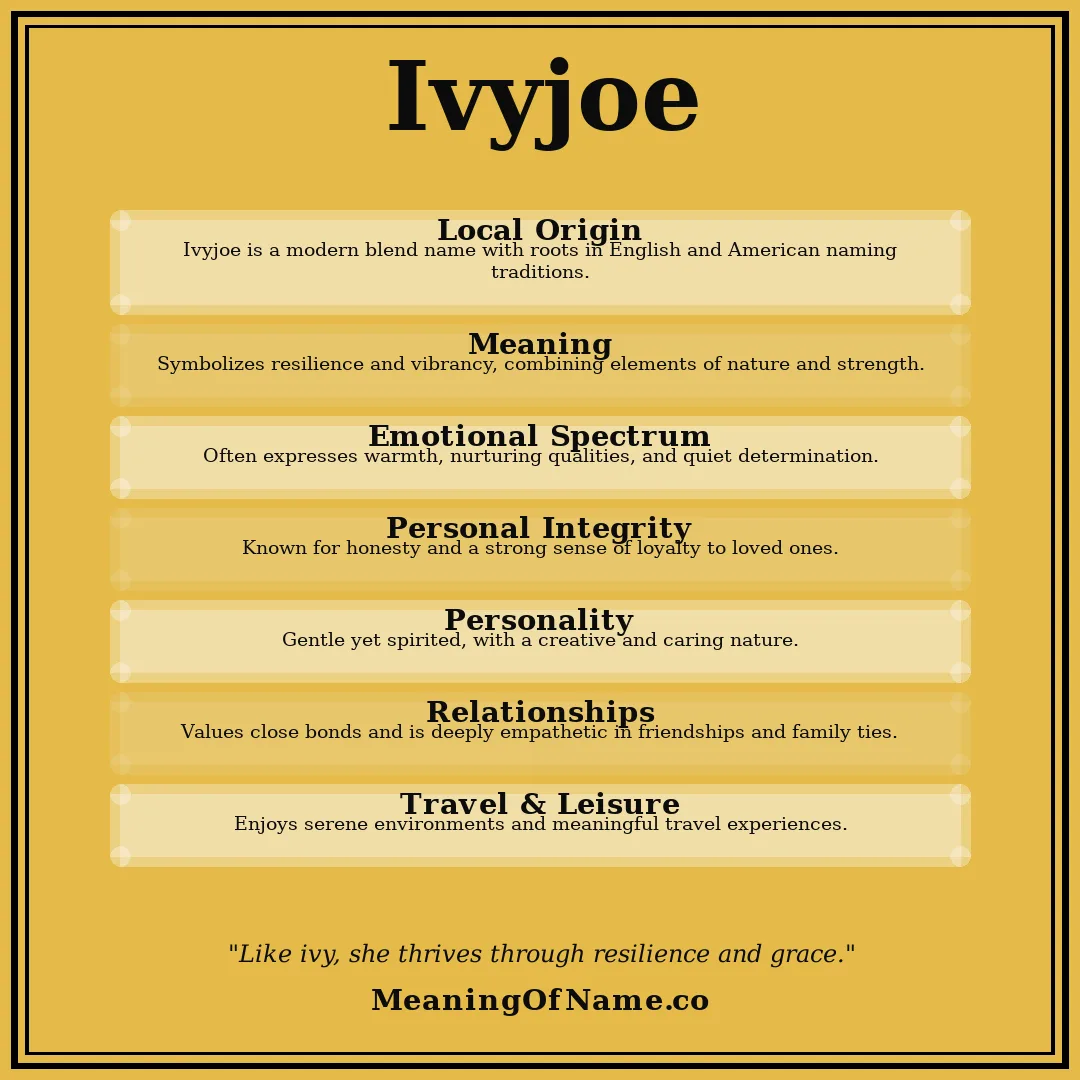 Ivyjoe name meaning poster