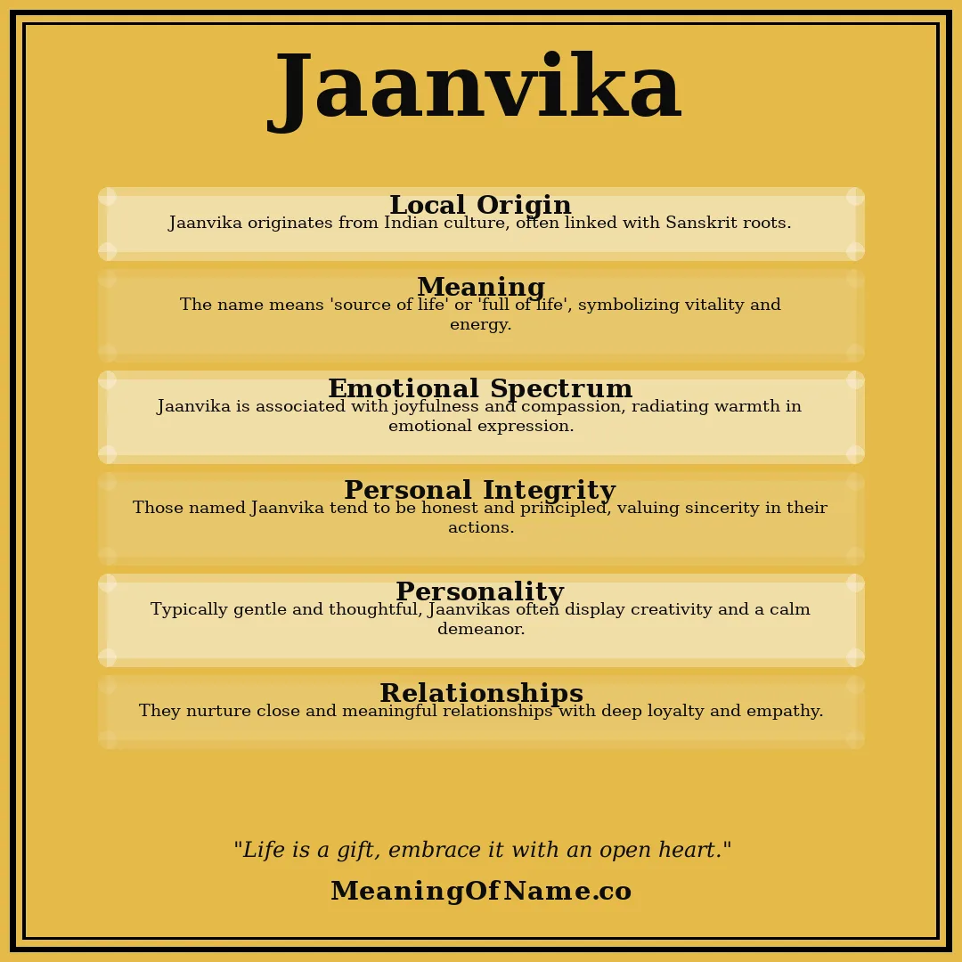 Jaanvika name meaning poster