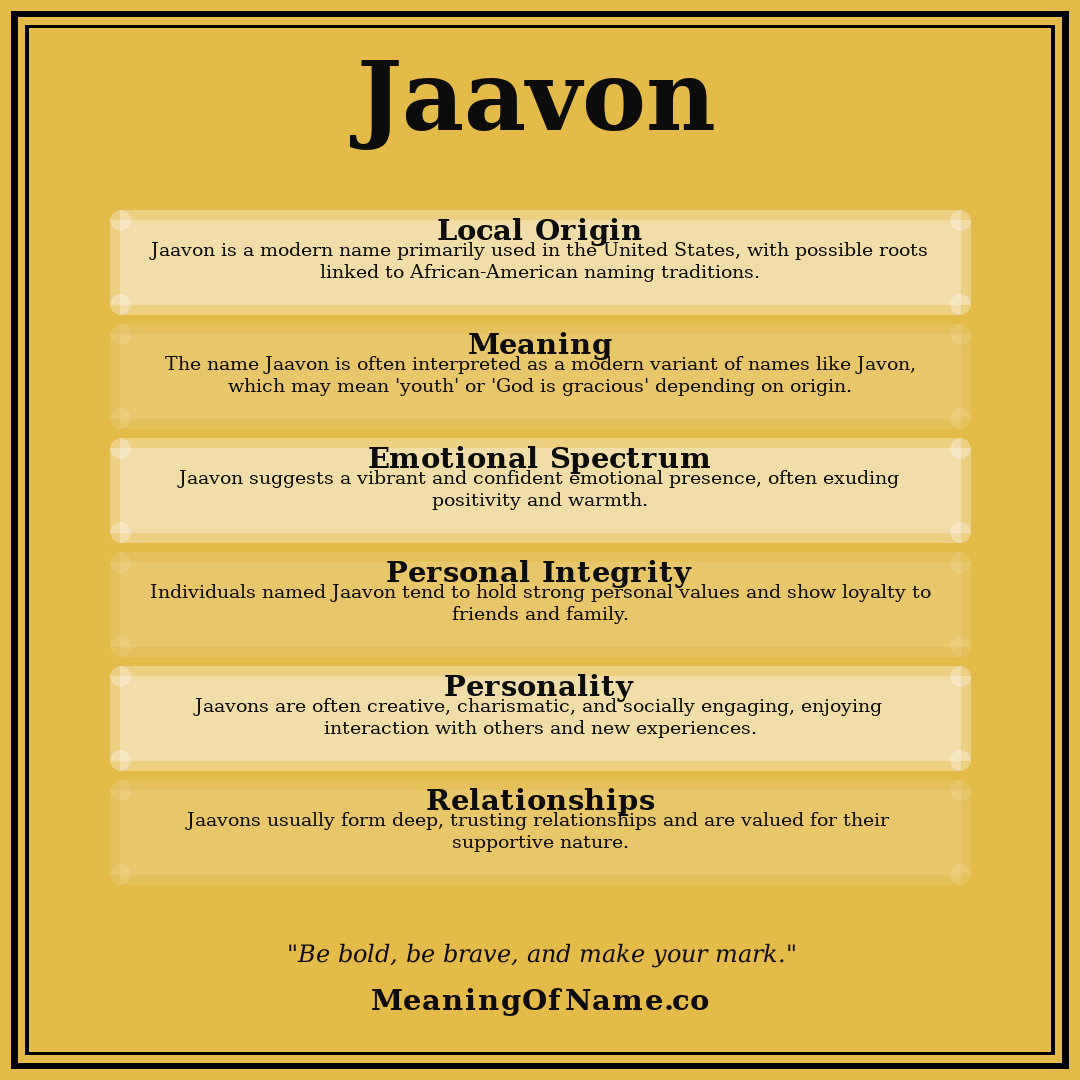 Jaavon name meaning poster