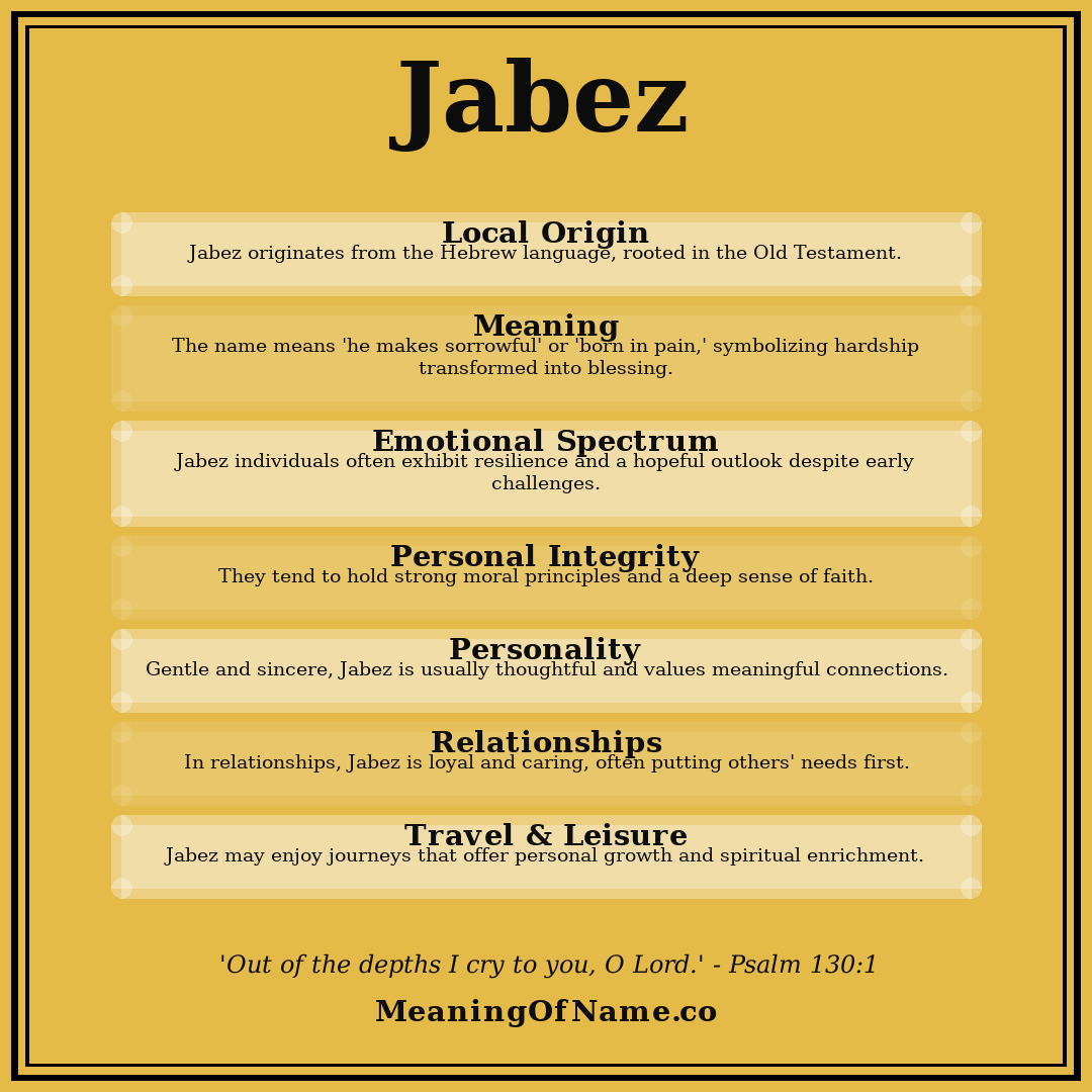 Jabez name meaning poster