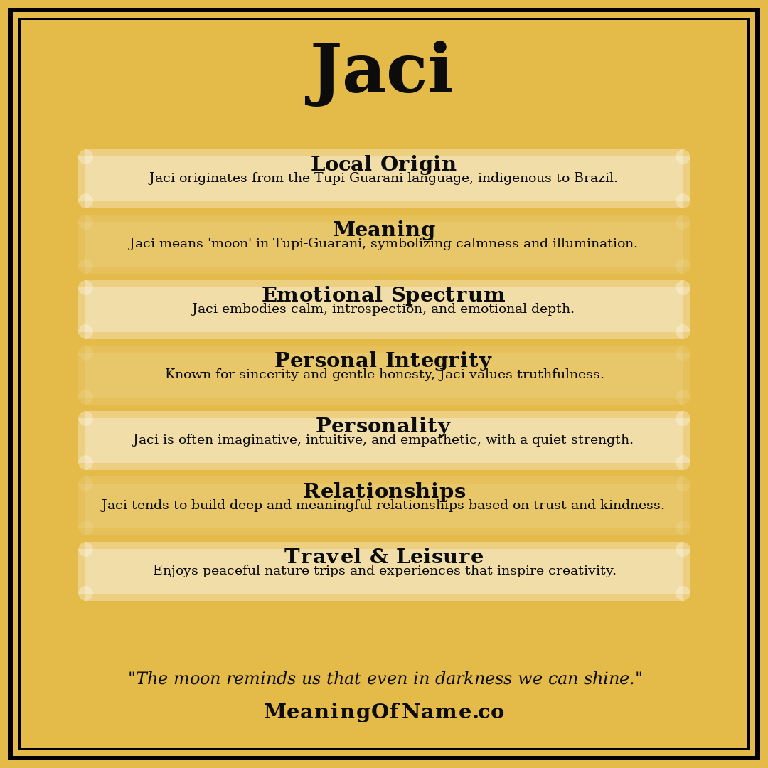 Jaci name meaning poster