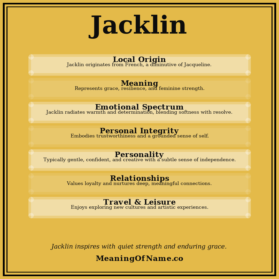 Jacklin name meaning poster