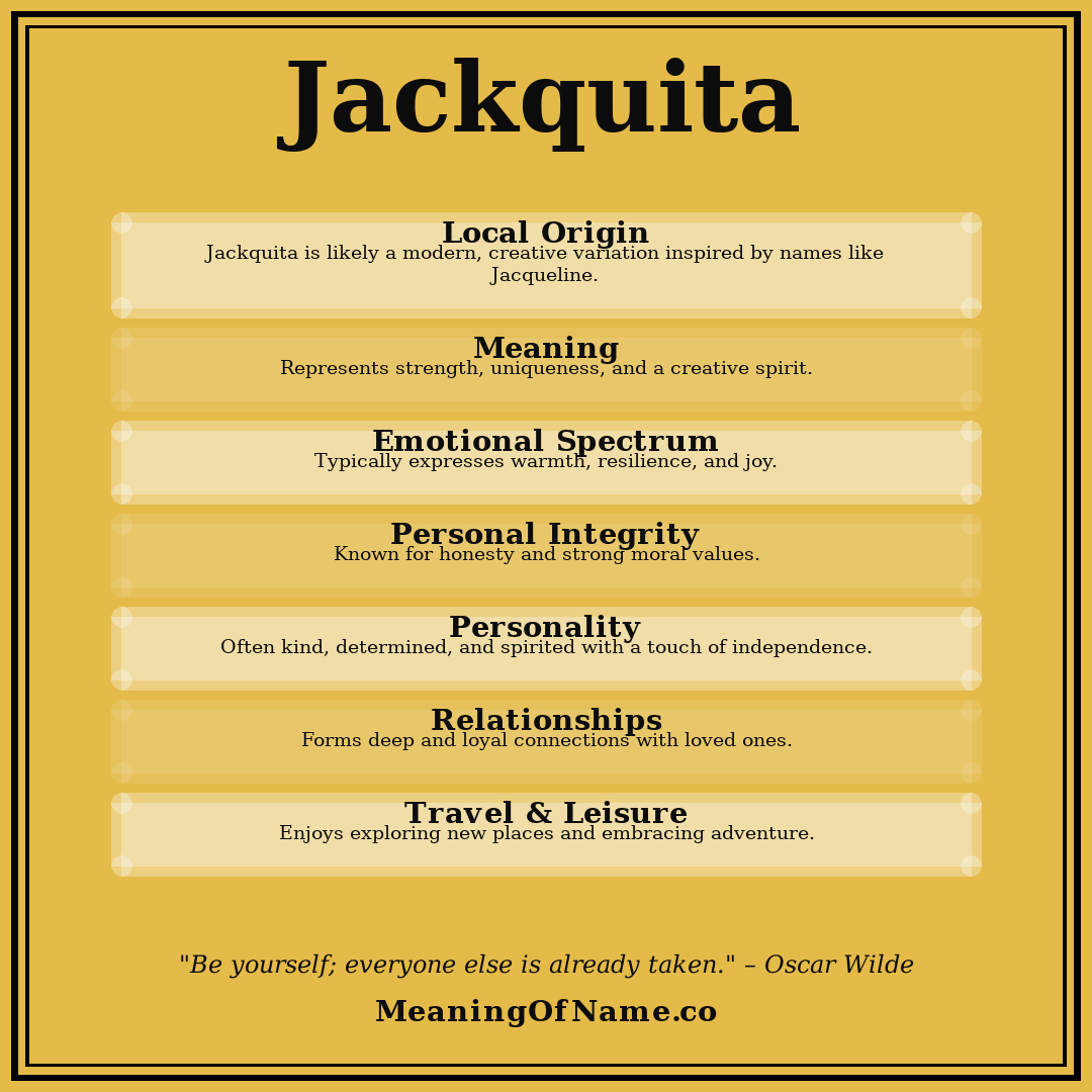 Jackquita name meaning poster