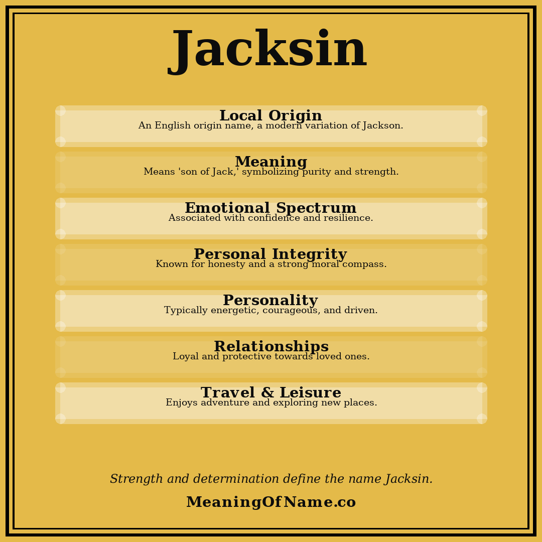 Jacksin name meaning poster