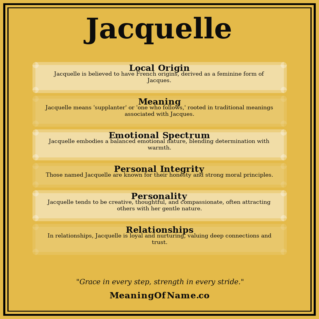 Jacquelle name meaning poster
