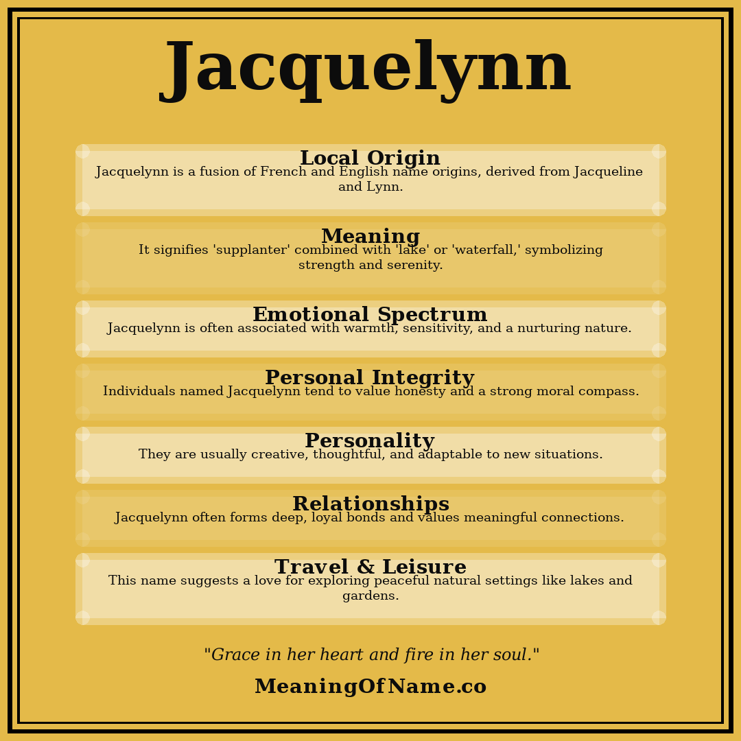 Jacquelynn name meaning poster