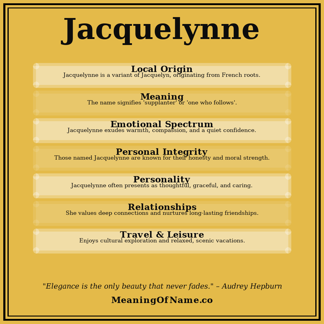 Jacquelynne name meaning poster