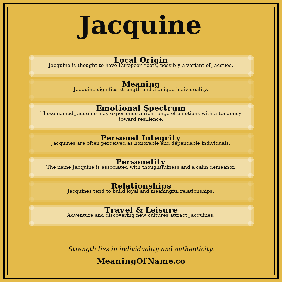 Jacquine name meaning poster