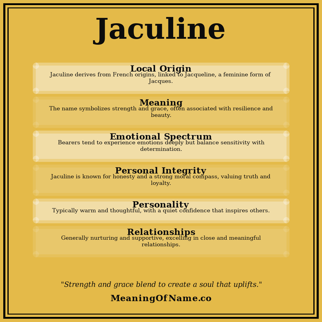 Jaculine name meaning poster