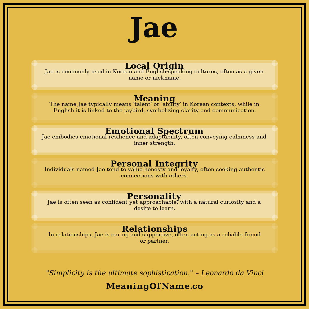 Jae name meaning poster