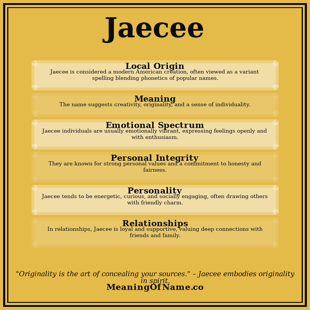 Jaecee name meaning poster