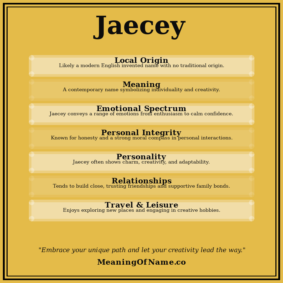 Jaecey name meaning poster