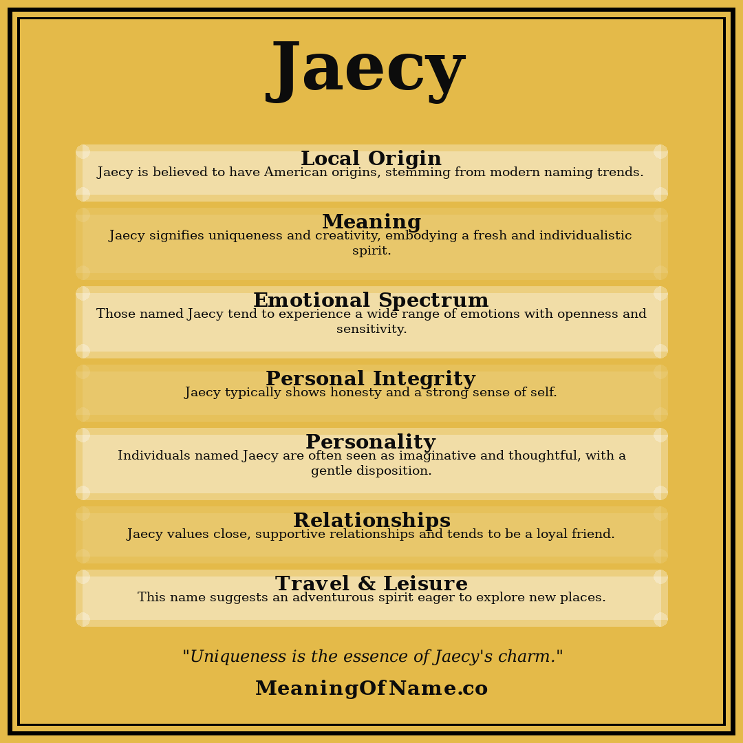 Jaecy name meaning poster