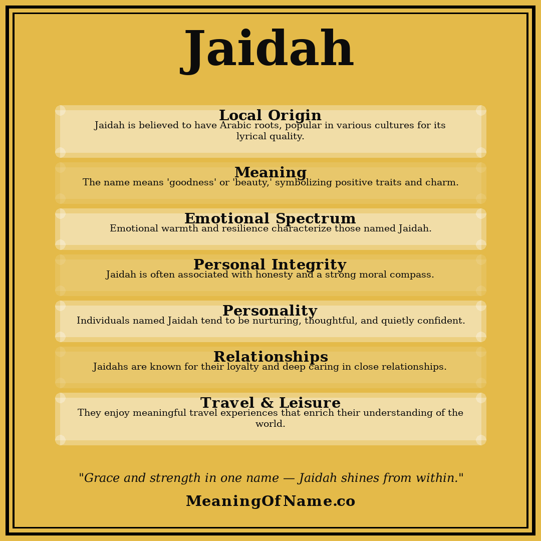 Jaidah name meaning poster
