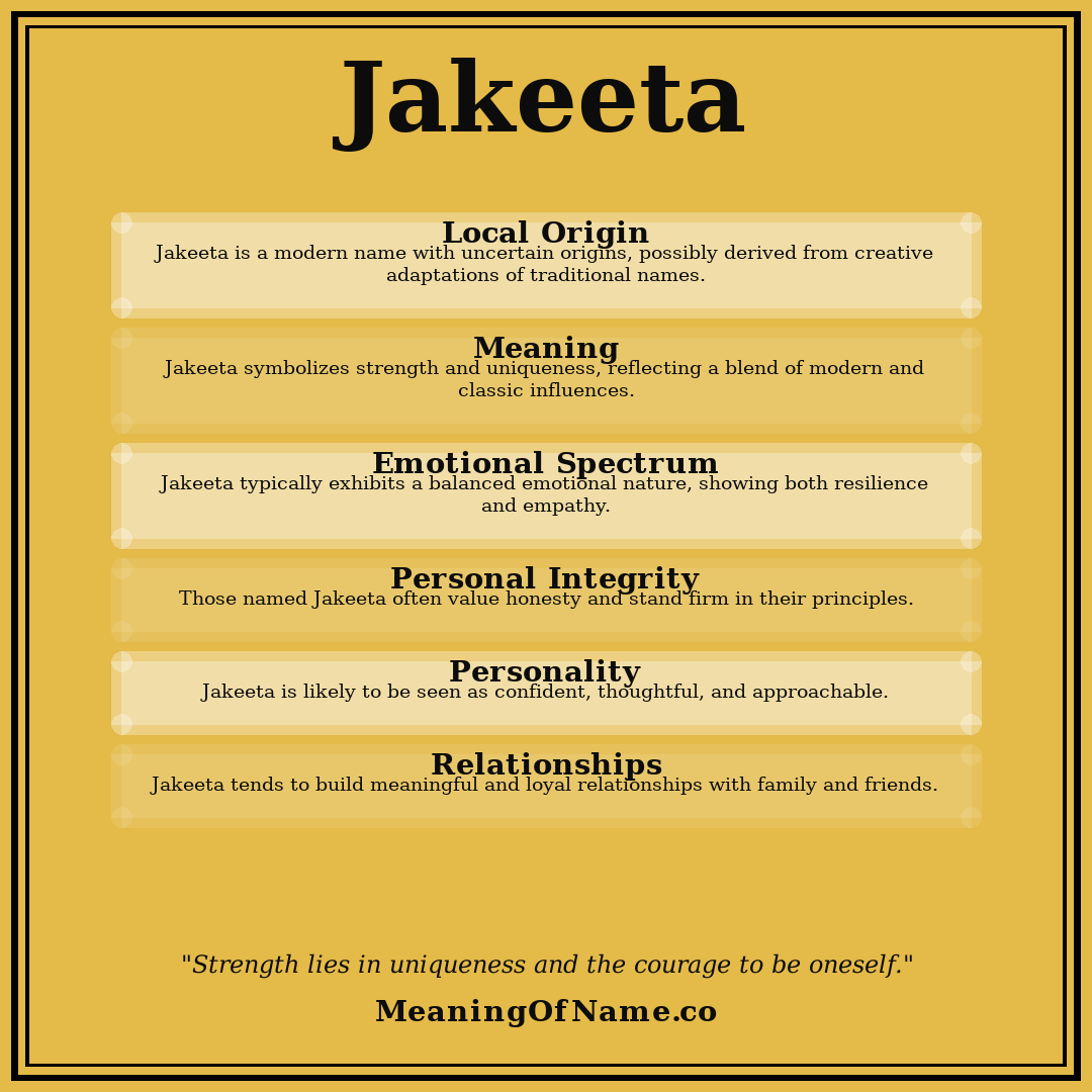 Jakeeta name meaning poster