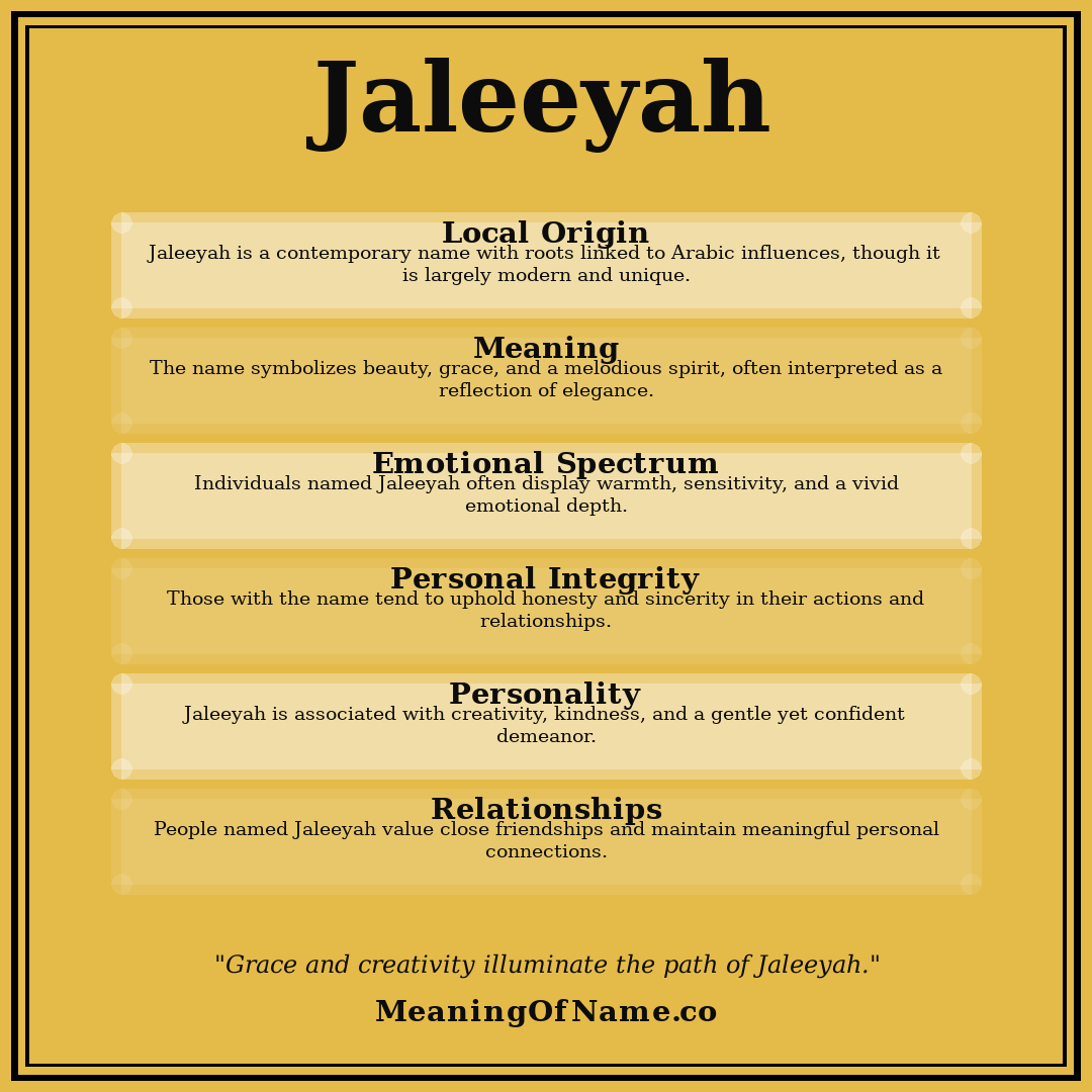 Jaleeyah name meaning poster