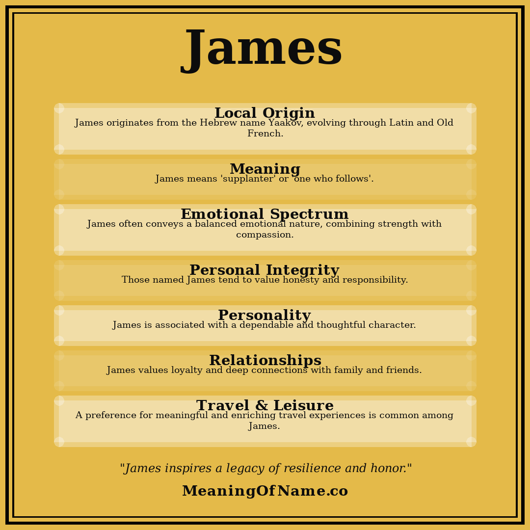 James name meaning poster