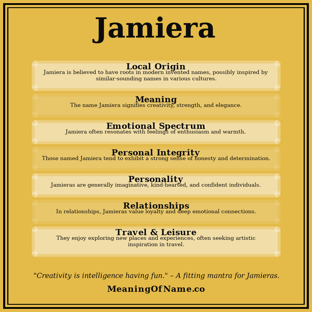 Jamiera name meaning poster