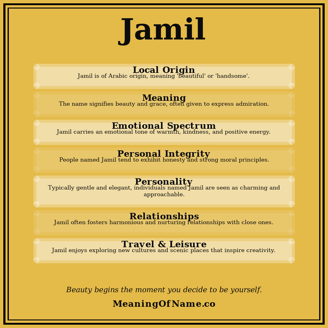 Jamil name meaning poster