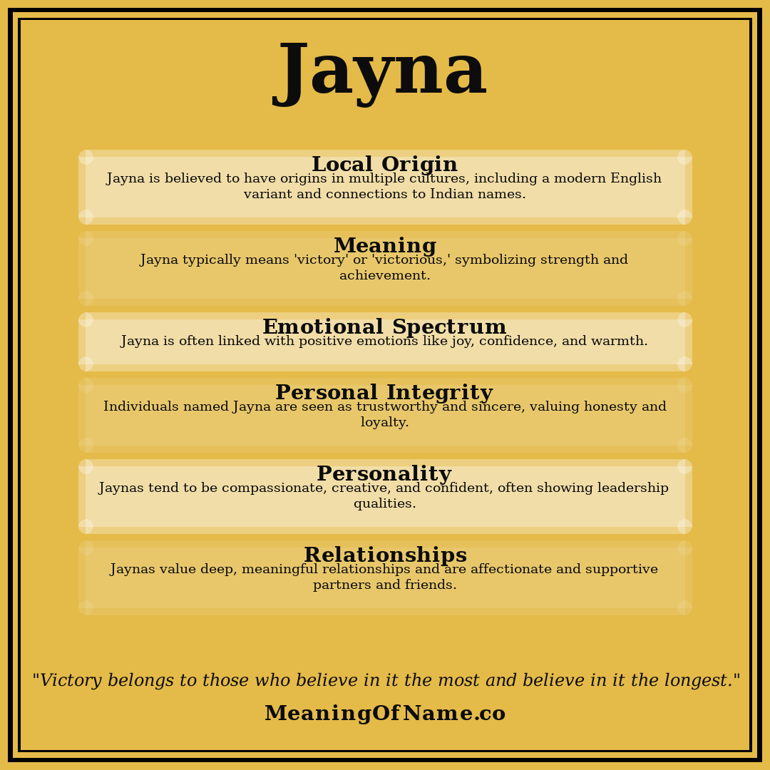 Jayna name meaning poster