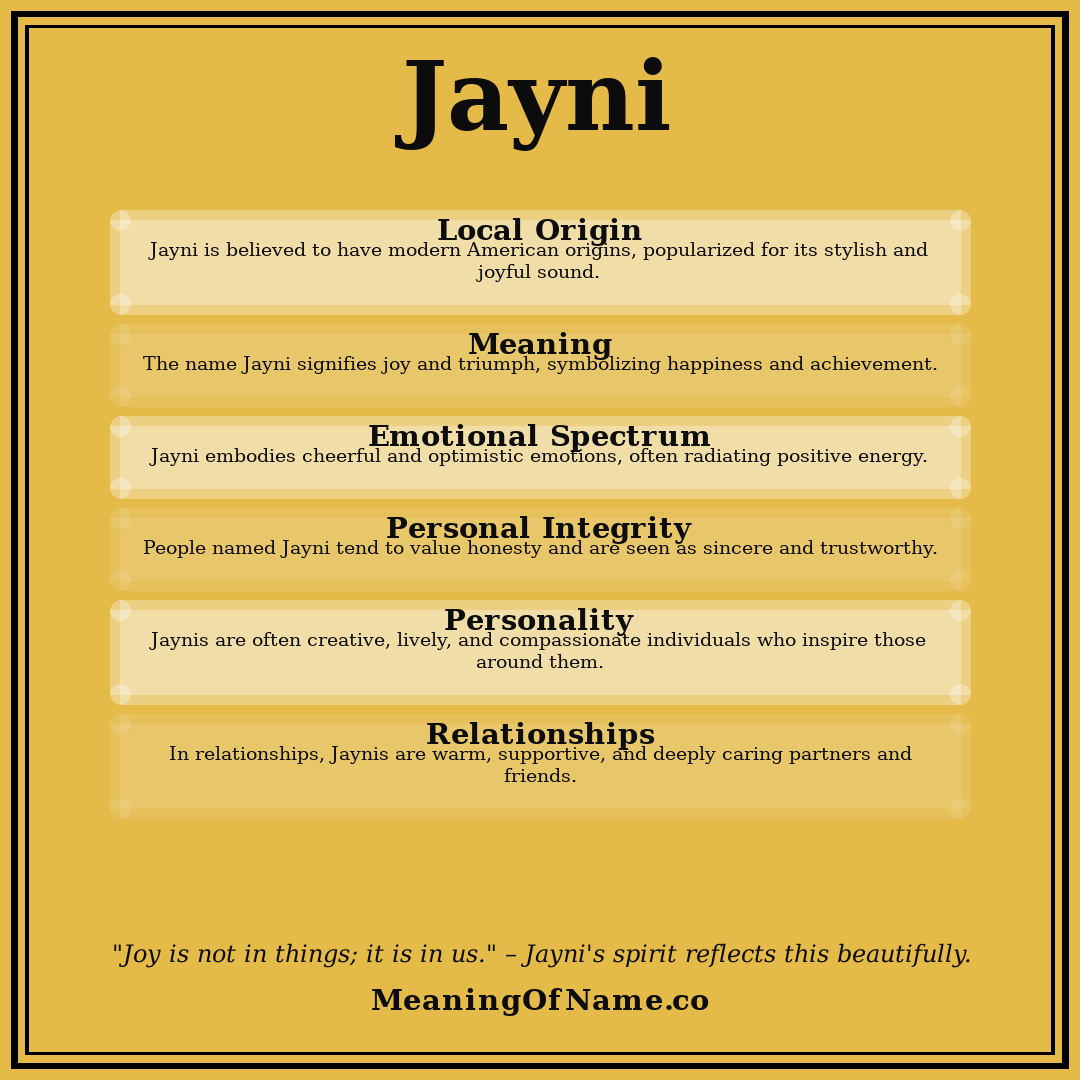 Jayni name meaning poster